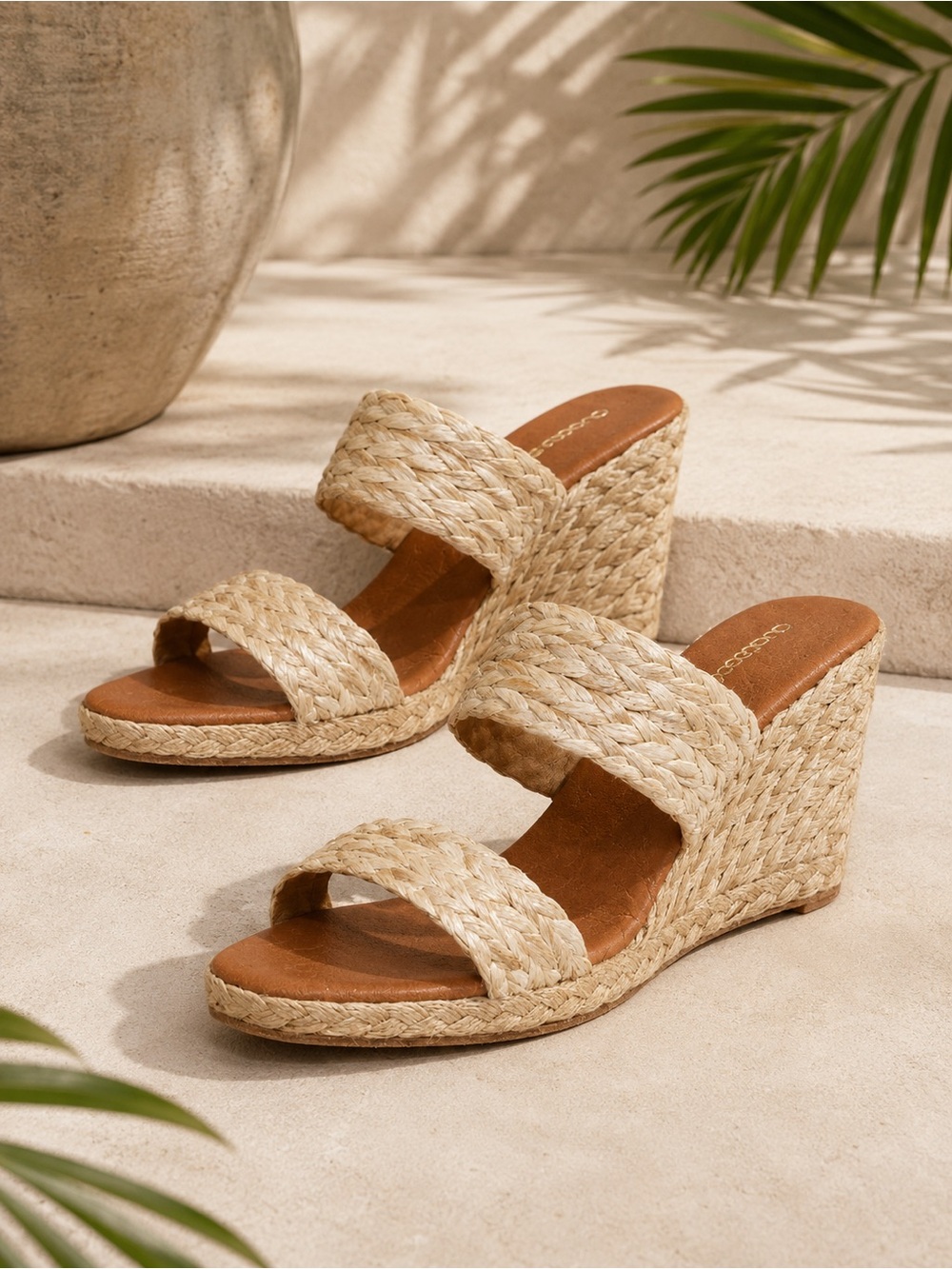 Andre Assous Nolita Slip On Espadrille Wedge Sandals Size 8